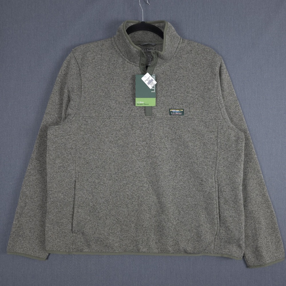 LL Bean Sweater Fleece T-Snap Pullover Mens XXL Eucalyptus Long Sleeve Pullover